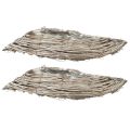 Macetero ondulado ratán blanco natural 40x14x6cm 2ud | Floristik24.es