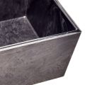 Maceta versátil de plástico gris, rectangular, de 37 cm, ideal para jardinería de interior y exterior. | Floristik24.es