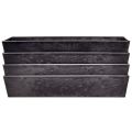 Maceta versátil de plástico gris, rectangular, de 37 cm, ideal para jardinería de interior y exterior. | Floristik24.es
