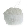 Floristik24 Bola de nieve con brillo, blanco Ø20cm