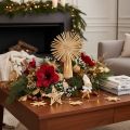 Juego de estrellas de paja para adornos de árbol de Navidad, figuras y estrellas, 35 piezas | Floristik24.es