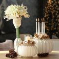 Anillo de papel de nido de abeja redondo grande con forma de calabaza para flores secas y decoración otoñal, 24 cm, 4 unidades. | Floristik24.es