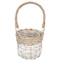 Farol colgante decorativo, metal, vidrio, mimbre, Ø13cm H12cm, 2 piezas | Floristik24.es