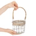 Farol colgante, cristal, metal, mimbre, Ø14,5 cm, 2 unidades | Floristik24.es