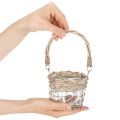 Portavelas de cristal, metal, mimbre, Ø10,5 cm, 3 unidades | Floristik24.es