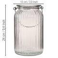 Farol/portavelas de cristal para colgar, con asa, 18 cm de alto. | Floristik24.es