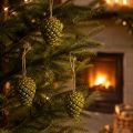 Colgantes de piñas como decoración otoñal para colgar, 5 cm, 3 unidades | Floristik24.es